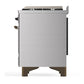 ILVE Majestic III 60-Inch Dual Fuel Range with 9 Sealed Burners + Griddle, 5.8 cu. ft. Oven, Stainless Steel with Burnished Trim, Natural Gas, Triple Glass Door, UM60FNR3SSB