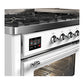ILVE Majestic III 60-Inch Dual Fuel Range with 9 Sealed Burners + Griddle, 5.8 cu. ft. Oven, White with Chrome Trim, Liquid Propane, Triple Glass Door, UM60FNR3WHCLP