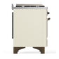 ILVE Majestic III 60-Inch Dual Fuel Range with 9 Sealed Burners + Griddle, 5.8 cu. ft. Oven, Antique White with Burnished Trim, Liquid Propane, Solid Door, UM60FQNR3AWBLP