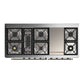 ILVE Majestic III 60-Inch Dual Fuel Range with 9 Sealed Burners + Griddle, 5.8 cu. ft. Oven, Antique White with Burnished Trim, Natural Gas, Solid Door, UM60FQNR3AWB