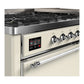 ILVE Majestic III 60-Inch Dual Fuel Range with 9 Sealed Burners + Griddle, 5.8 cu. ft. Oven, Antique White with Chrome Trim, Liquid Propane, Solid Door, UM60FQNR3AWCLP