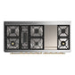 ILVE Majestic III 60-Inch Dual Fuel Range with 9 Sealed Burners + Griddle, 5.8 cu. ft. Oven, Antique White with Brass Trim, Liquid Propane, Solid Door, UM60FQNR3AWGLP