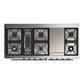 ILVE Majestic III 60-Inch Dual Fuel Range with 9 Sealed Burners + Griddle, 5.8 cu. ft. Oven, Blue Grey with Burnished Trim, Liquid Propane, Solid Door, UM60FQNR3BGBLP