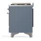 ILVE Majestic III 60-Inch Dual Fuel Range with 9 Sealed Burners + Griddle, 5.8 cu. ft. Oven, Blue Grey with Chrome Trim, Liquid Propane, Solid Door, UM60FQNR3BGCLP