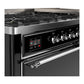 ILVE Majestic III 60-Inch Dual Fuel Range with 9 Sealed Burners + Griddle, 5.8 cu. ft. Oven, Glossy Black with Chrome Trim, Liquid Propane, Solid Door, UM60FQNR3BKCLP