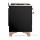 ILVE Majestic III 60-Inch Dual Fuel Range with 9 Sealed Burners + Griddle, 5.8 cu. ft. Oven, Glossy Black with Copper Trim, Natural Gas, Solid Door, UM60FQNR3BKP