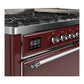 ILVE Majestic III 60-Inch Dual Fuel Range with 9 Sealed Burners + Griddle, 5.8 cu. ft. Oven, Burgundy with Chrome Trim, Natural Gas, Solid Door, UM60FQNR3BUC