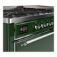 ILVE Majestic III 60-Inch Dual Fuel Range with 9 Sealed Burners + Griddle, 5.8 cu. ft. Oven, Emerald Green with Chrome Trim, Natural Gas, Solid Door, UM60FQNR3EGC