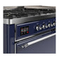 ILVE Majestic III 60-Inch Dual Fuel Range with 9 Sealed Burners + Griddle, 5.8 cu. ft. Oven, Mightnight Blue with Chrome Trim, Liquid Propane, Solid Door, UM60FQNR3MBCLP