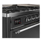 ILVE Majestic III 60-Inch Dual Fuel Range with 9 Sealed Burners + Griddle, 5.8 cu. ft. Oven, Matte Graphite with Chrome Trim, Natural Gas, Solid Door, UM60FQNR3MGC