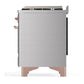 ILVE Majestic III 60-Inch Dual Fuel Range with 9 Sealed Burners + Griddle, 5.8 cu. ft. Oven, Stainless Steel with Copper Trim, Natural Gas, Solid Door, UM60FQNR3SSP