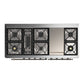ILVE Majestic III 60-Inch Dual Fuel Range with 9 Sealed Burners + Griddle, 5.8 cu. ft. Oven, White with Burnished Trim, Natural Gas, Solid Door, UM60FQNR3WHB