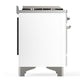 ILVE Majestic III 60-Inch Dual Fuel Range with 9 Sealed Burners + Griddle, 5.8 cu. ft. Oven, White with Chrome Trim, Liquid Propane, Solid Door, UM60FQNR3WHCLP