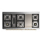 ILVE Majestic III 60-Inch Dual Fuel Range with 9 Sealed Burners + Griddle, 5.8 cu. ft. Oven, White with Brass Trim, Natural Gas, Solid Door, UM60FQNR3WHG