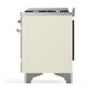 ILVE Majestic III 60-Inch Dual Fuel Range with 7 Sealed Burners + Griddle + French Top, 5.8 cu. ft. Oven, Antique White with Chrome Trim, Liquid Propane, Triple Glass Door, UM60FSNR3AWCLP