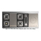 ILVE Majestic III 60-Inch Dual Fuel Range with 7 Sealed Burners + Griddle + French Top, 5.8 cu. ft. Oven, Antique White with Chrome Trim, Natural Gas, Triple Glass Door, UM60FSNR3AWC
