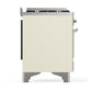 ILVE Majestic III 60-Inch Dual Fuel Range with 7 Sealed Burners + Griddle + French Top, 5.8 cu. ft. Oven, Antique White with Chrome Trim, Natural Gas, Triple Glass Door, UM60FSNR3AWC