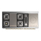 ILVE Majestic III 60-Inch Dual Fuel Range with 7 Sealed Burners + Griddle + French Top, 5.8 cu. ft. Oven, Antique White with Brass Trim, Liquid Propane, Triple Glass Door, UM60FSNR3AWGLP