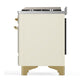 ILVE Majestic III 60-Inch Dual Fuel Range with 7 Sealed Burners + Griddle + French Top, 5.8 cu. ft. Oven, Antique White with Brass Trim, Liquid Propane, Triple Glass Door, UM60FSNR3AWGLP