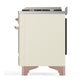 ILVE Majestic III 60-Inch Dual Fuel Range with 7 Sealed Burners + Griddle + French Top, 5.8 cu. ft. Oven, Antique White with Copper Trim, Liquid Propane, Triple Glass Door, UM60FSNR3AWPLP