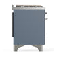 ILVE Majestic III 60-Inch Dual Fuel Range with 7 Sealed Burners + Griddle + French Top, 5.8 cu. ft. Oven, Blue Grey with Chrome Trim, Liquid Propane, Triple Glass Door, UM60FSNR3BGCLP