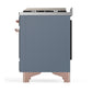 ILVE Majestic III 60-Inch Dual Fuel Range with 7 Sealed Burners + Griddle + French Top, 5.8 cu. ft. Oven, Blue Grey with Copper Trim, Natural Gas, Triple Glass Door, UM60FSNR3BGP