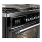 ILVE Majestic III 60-Inch Dual Fuel Range with 7 Sealed Burners + Griddle + French Top, 5.8 cu. ft. Oven, Glossy Black with Chrome Trim, Liquid Propane, Triple Glass Door, UM60FSNR3BKCLP