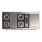 ILVE Majestic III 60-Inch Dual Fuel Range with 7 Sealed Burners + Griddle + French Top, 5.8 cu. ft. Oven, Glossy Black with Chrome Trim, Natural Gas, Triple Glass Door, UM60FSNR3BKC