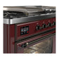 ILVE Majestic III 60-Inch Dual Fuel Range with 7 Sealed Burners + Griddle + French Top, 5.8 cu. ft. Oven, Burgundy with Burnished Trim, Liquid Propane, Triple Glass Door, UM60FSNR3BUBLP
