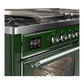 ILVE Majestic III 60-Inch Dual Fuel Range with 7 Sealed Burners + Griddle + French Top, 5.8 cu. ft. Oven, Emerald Green with Chrome Trim, Liquid Propane, Triple Glass Door, UM60FSNR3EGCLP
