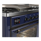 ILVE Majestic III 60-Inch Dual Fuel Range with 7 Sealed Burners + Griddle + French Top, 5.8 cu. ft. Oven, Mightnight Blue with Burnished Trim, Natural Gas, Triple Glass Door, UM60FSNR3MBB