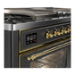 ILVE Majestic III 60-Inch Dual Fuel Range with 7 Sealed Burners + Griddle + French Top, 5.8 cu. ft. Oven, Matte Graphite with Brass Trim, Natural Gas, Triple Glass Door, UM60FSNR3MGG