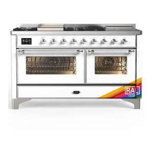 ILVE Majestic III 60-Inch Dual Fuel Range with 7 Sealed Burners + Griddle + French Top, 5.8 cu. ft. Oven, RAL with Chrome Trim, Liquid Propane, Triple Glass Door, UM60FSNR3RACLP