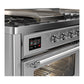 ILVE Majestic III 60-Inch Dual Fuel Range with 7 Sealed Burners + Griddle + French Top, 5.8 cu. ft. Oven, Stainless Steel with Chrome Trim, Liquid Propane, Triple Glass Door, UM60FSNR3SSCLP