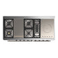 ILVE Majestic III 60-Inch Dual Fuel Range with 7 Sealed Burners + Griddle + French Top, 5.8 cu. ft. Oven, White with Burnished Trim, Liquid Propane, Triple Glass Door, UM60FSNR3WHBLP