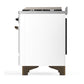 ILVE Majestic III 60-Inch Dual Fuel Range with 7 Sealed Burners + Griddle + French Top, 5.8 cu. ft. Oven, White with Burnished Trim, Natural Gas, Triple Glass Door, UM60FSNR3WHB