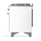 ILVE Majestic III 60-Inch Dual Fuel Range with 7 Sealed Burners + Griddle + French Top, 5.8 cu. ft. Oven, White with Chrome Trim, Liquid Propane, Triple Glass Door, UM60FSNR3WHCLP