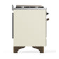 ILVE Majestic III 60-Inch Dual Fuel Range with 7 Sealed Burners + Griddle + French Top, 5.8 cu. ft. Oven, Antique White with Burnished Trim, Liquid Propane, Solid Door, UM60FSQNR3AWBLP