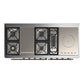 ILVE Majestic III 60-Inch Dual Fuel Range with 7 Sealed Burners + Griddle + French Top, 5.8 cu. ft. Oven, Antique White with Burnished Trim, Natural Gas, Solid Door, UM60FSQNR3AWB