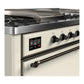 ILVE Majestic III 60-Inch Dual Fuel Range with 7 Sealed Burners + Griddle + French Top, 5.8 cu. ft. Oven, Antique White with Burnished Trim, Natural Gas, Solid Door, UM60FSQNR3AWB