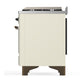 ILVE Majestic III 60-Inch Dual Fuel Range with 7 Sealed Burners + Griddle + French Top, 5.8 cu. ft. Oven, Antique White with Burnished Trim, Natural Gas, Solid Door, UM60FSQNR3AWB