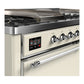 ILVE Majestic III 60-Inch Dual Fuel Range with 7 Sealed Burners + Griddle + French Top, 5.8 cu. ft. Oven, Antique White with Chrome Trim, Liquid Propane, Solid Door, UM60FSQNR3AWCLP