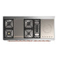 ILVE Majestic III 60-Inch Dual Fuel Range with 7 Sealed Burners + Griddle + French Top, 5.8 cu. ft. Oven, Antique White with Copper Trim, Natural Gas, Solid Door, UM60FSQNR3AWP