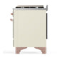 ILVE Majestic III 60-Inch Dual Fuel Range with 7 Sealed Burners + Griddle + French Top, 5.8 cu. ft. Oven, Antique White with Copper Trim, Natural Gas, Solid Door, UM60FSQNR3AWP
