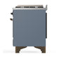 ILVE Majestic III 60-Inch Dual Fuel Range with 7 Sealed Burners + Griddle + French Top, 5.8 cu. ft. Oven, Blue Grey with Burnished Trim, Liquid Propane, Solid Door, UM60FSQNR3BGBLP