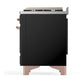ILVE Majestic III 60-Inch Dual Fuel Range with 7 Sealed Burners + Griddle + French Top, 5.8 cu. ft. Oven, Glossy Black with Copper Trim, Natural Gas, Solid Door, UM60FSQNR3BKP
