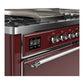 ILVE Majestic III 60-Inch Dual Fuel Range with 7 Sealed Burners + Griddle + French Top, 5.8 cu. ft. Oven, Burgundy with Chrome Trim, Liquid Propane, Solid Door, UM60FSQNR3BUCLP