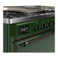 ILVE Majestic III 60-Inch Dual Fuel Range with 7 Sealed Burners + Griddle + French Top, 5.8 cu. ft. Oven, Emerald Green with Burnished Trim, Natural Gas, Solid Door, UM60FSQNR3EGB