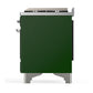ILVE Majestic III 60-Inch Dual Fuel Range with 7 Sealed Burners + Griddle + French Top, 5.8 cu. ft. Oven, Emerald Green with Chrome Trim, Liquid Propane, Solid Door, UM60FSQNR3EGCLP