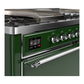 ILVE Majestic III 60-Inch Dual Fuel Range with 7 Sealed Burners + Griddle + French Top, 5.8 cu. ft. Oven, Emerald Green with Chrome Trim, Natural Gas, Solid Door, UM60FSQNR3EGC